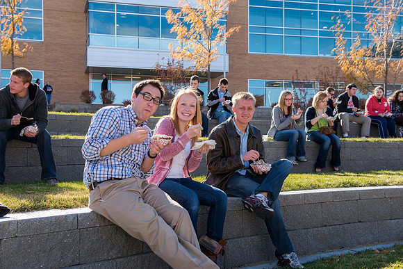 The Alumni Association provided a Potato bar following the celebration photo in the Spori Quad.