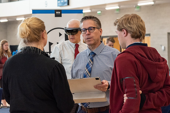 Prospective students learn about the academic departments at BYU-Idaho during Campus Day.