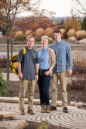 Information Technology students pose on campus for the department webpage.
