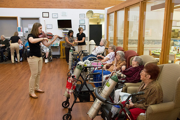 Dancers visit a Convalescent Center in Green River Wyoming.
