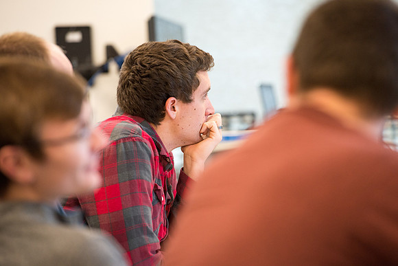 Jody Swenson teaches a class in the new Science and Techonolgy Center.