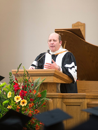 Faculty speaker, Stephen W. Stokes, speaks to the graduates of the Human Development College.