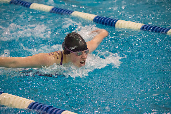 BYU-Idaho swimmers swim in the championship held in the Hart Building
