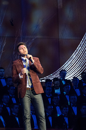 David Archuleta and Nathan Pacheco were the featured guests at BYU-Idaho's annual Christmas concert in the BYU-Idaho Center. They performed with the Symphony Orchestra, combined choirs, and other stud