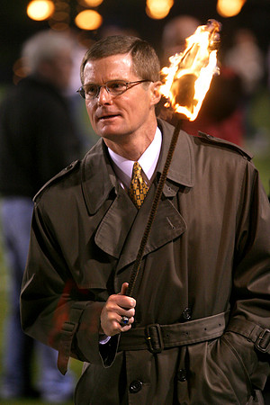 President Bednar leads the torchlight parade during Spirit Week.