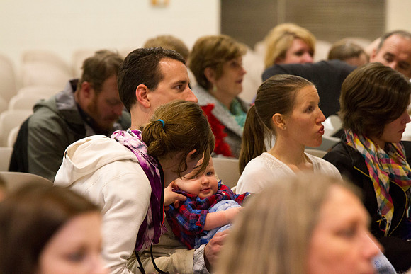 Family gather to support their graduates in the Taylor Chapel.