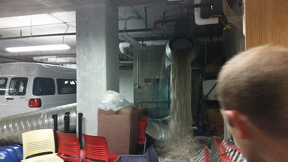 July 15, 2014 Over an inch of rain in less than an hour created a flash flood through Rexburg streets, through a few BYU-Idaho buildings and also flooded several students basement apartments. The even
