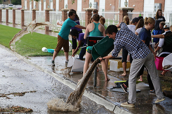 July 15, 2014 Over an inch of rain in less than an hour created a flash flood through Rexburg streets, through a few BYU-Idaho buildings and also flooded several students basement apartments. The even