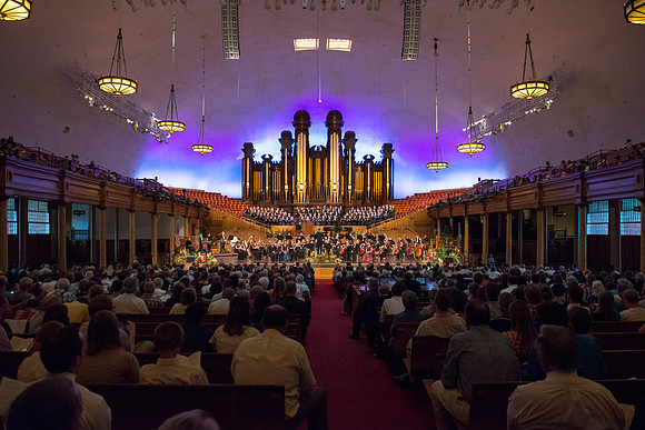 Many came to view the Sacred Music concert performed by Brigham Young University-Idaho's orchestra and choir. Photo by Ryan Chase