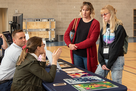 Prospective students learn about the academic departments at BYU-Idaho during Campus Day.