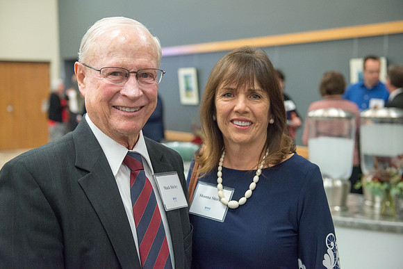 President Henry J Eyring hosts members of the President's Club who gather for a reception and banquet in the BYU-Idaho Marriott Center.