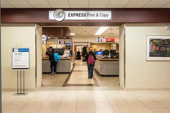 Front entrance of the Express Print and Copy.