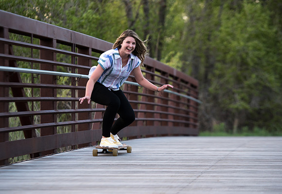 As a student Kenadee enjoys finding time for herself by going out and longboarding. Shots were taken at Riverside Park, Rexburg, Idaho.