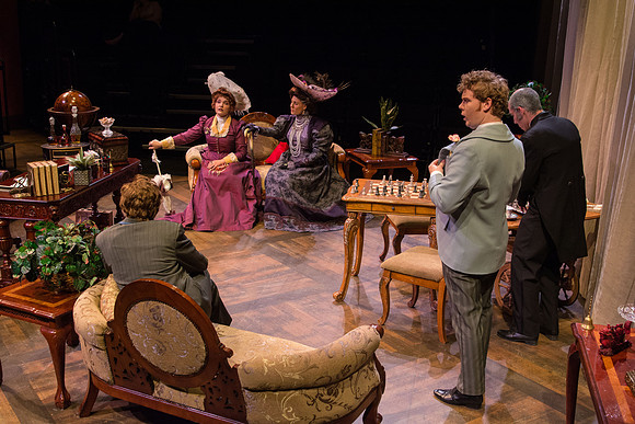 The cast of Brigham Young University-Idaho's production of "The Importance of Being Earnest" pose scenes and moments from the performance.