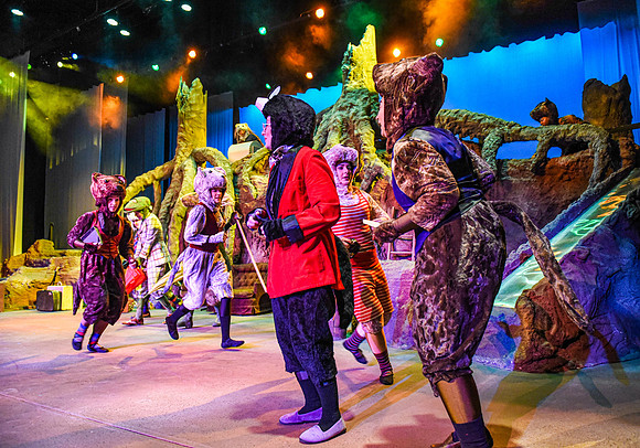 The theatre department's dress rehearsal of the Wind in the Willows in the Snow Drama Theatre.