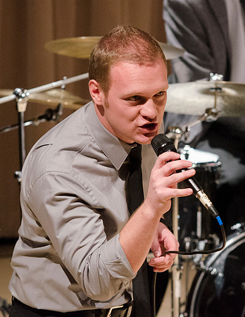 A student performs a Michael Buble song during a Sound Alliance Performance.