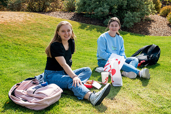 Students around campus during the first week of the Fall semester.