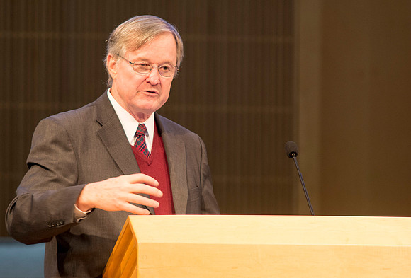 Richard Oman, former Senior Curator of Art at the LDS Church Museun of History &amp; Art, speaks to students and guests at BYU-Idaho about artistic renditions of the Tree of Life found across the worl