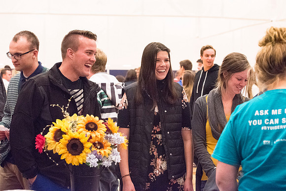 President Gilbert and his wife, Christine host a campus-wide date night for the students and their dates.