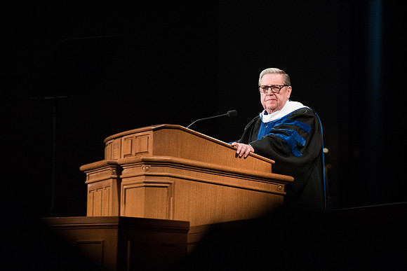 BYU-Idaho Commencement, Elder Jeffrey R. Holland addressing the graduates. Winter Semester