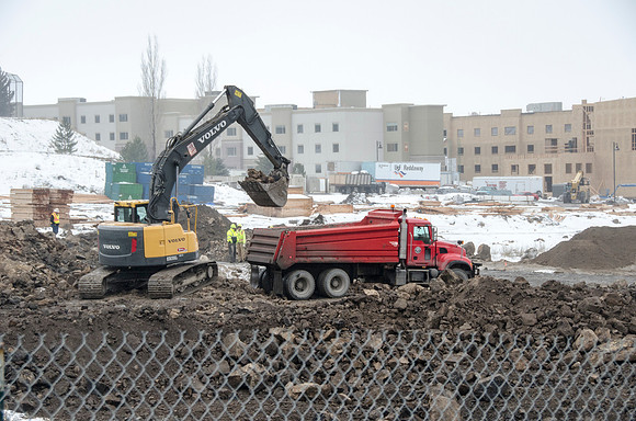 Excavation under way preparing for the construction of the Science and Technology Building.