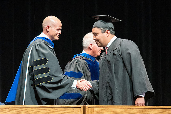 Graduates during convocation of the College of Physical Sciences and Engineering.