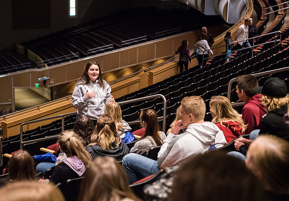 Prospective students and parents tour campus and participate in various activities. Fall Semester.