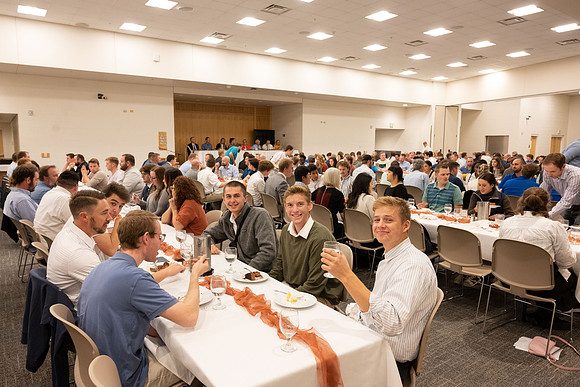 Design & Construction Management banquet.  Majors get the opportunity to meet with personnel from a variety of construction companies.