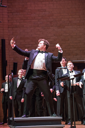 The Brigham Young University-Idaho choirs and ensembles perform in a concert together.