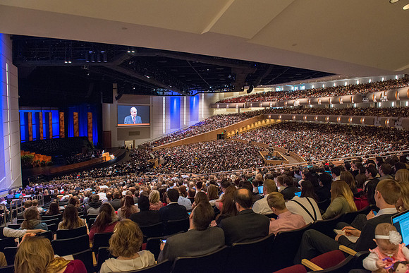 The BYU-Idaho Center filled to near capacity to listen to Elder Russell M. Nelson.