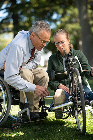 Keith Barney's Adaptive Recreation Skills class puts their skills to the test riding adaptive bikes and trikes at Porter Park.