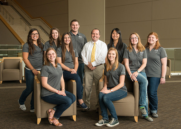 A Student Support group pose together at the I-Center.