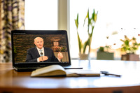 With COVID-19 having shut down campus, the Renlunds speaking was streamed from Salt Lake City to students across the globe.
