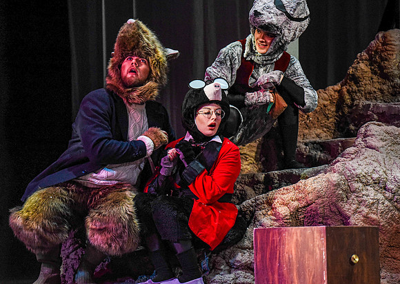 The theatre department's dress rehearsal of the Wind in the Willows in the Snow Drama Theatre.
