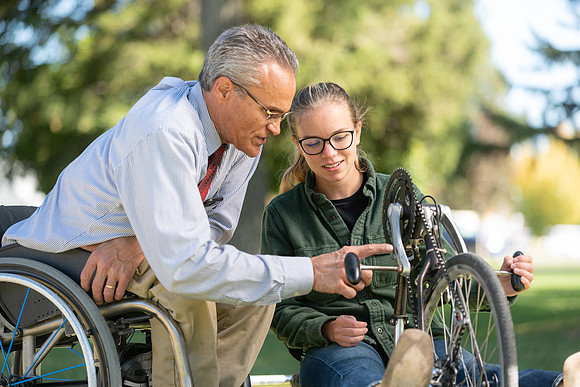 Keith Barney's Adaptive Recreation Skills class puts their skills to the test riding adaptive bikes and trikes at Porter Park.