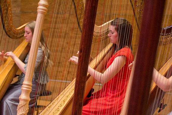 Harp Ensemble dress rehearsal