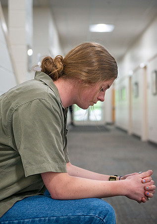 Student model depicting a student with anxiety.