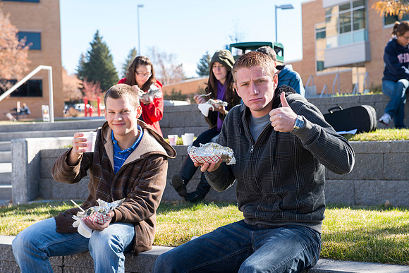 The Alumni Association provided a Potato bar following the celebration photo in the Spori Quad.