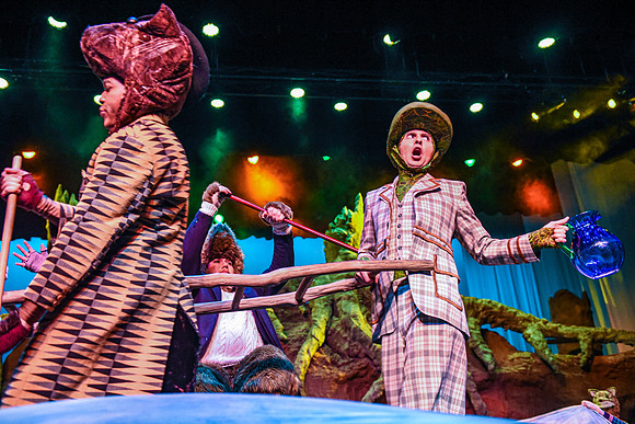 The theatre department's dress rehearsal of the Wind in the Willows in the Snow Drama Theatre.