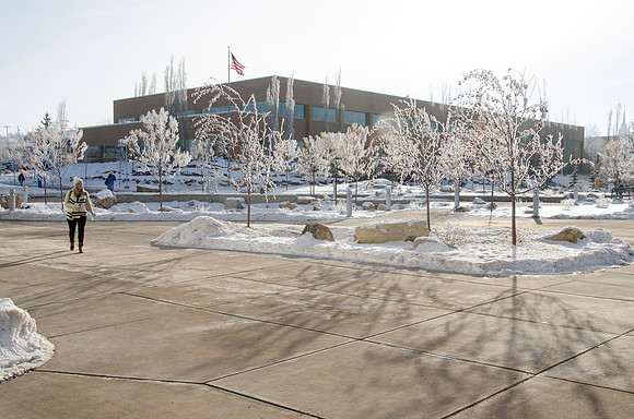 A frosty winter day at BYU-Idaho.
