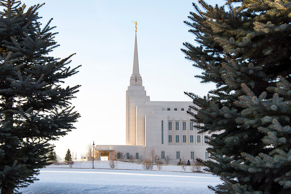 The Rexburg Temple on a Wintery Morning.