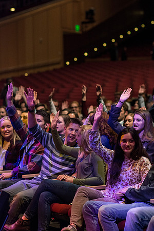 The Gilberts play a getting-to-know-eachother game with the audience to get things warmed up.