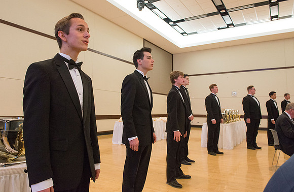 President Henry J Eyring hosts members of the President's Club who gather for a reception and banquet in the BYU-Idaho Marriott Center.