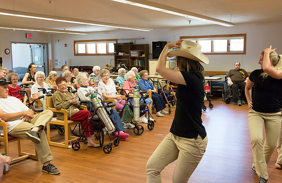 Dancers visit a Convalescent Center in Green River Wyoming.