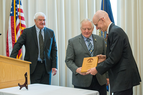 Emeritus Breakfast, Nov 2018, BYU-Idaho Alumni Award of excellence was awarded to Jon Beesley.