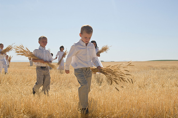 Children in the wheat fields- AUG 2007