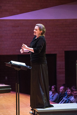 The Brigham Young University-Idaho choirs and ensembles perform in a concert together.