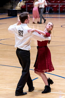 Students perform in a dance competition at the Hart Auditorium.