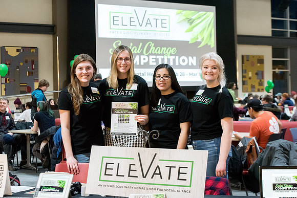 This Social Change Team Competition event is sponsored by the Interdisciplinary Studies council. ELEVATE is a campus wide competition where teams of 5 students (from 3 different colleges) will create