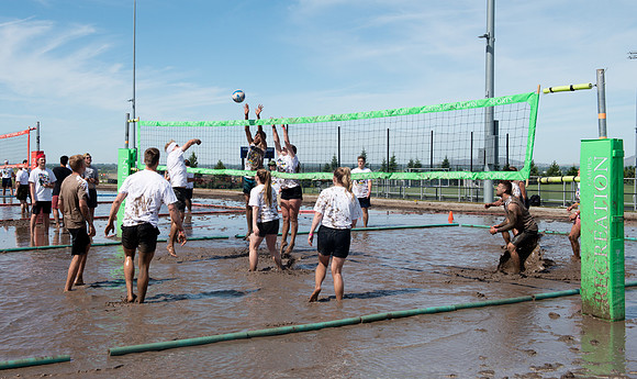 Rec-Fest Sring 2022, includes Mud Volleyball, Color Run, Ropes Course, Food, Climbing Wall and Games.